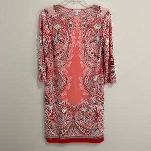 London Times dress size 8 multicolored colorful paisley graphic print casual